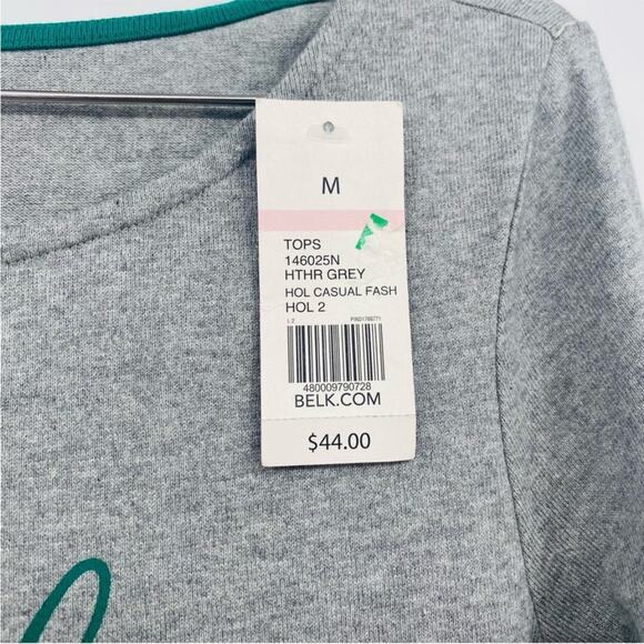 Kim Rogers Gray Noel Long Sleeve Tunic Top - Picture 6 of 6